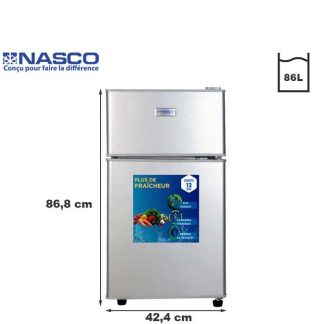 Nasco Réfrigérateur Double Portes -Nasf2-110fl - 86 Litres - Garantie 06 Mois