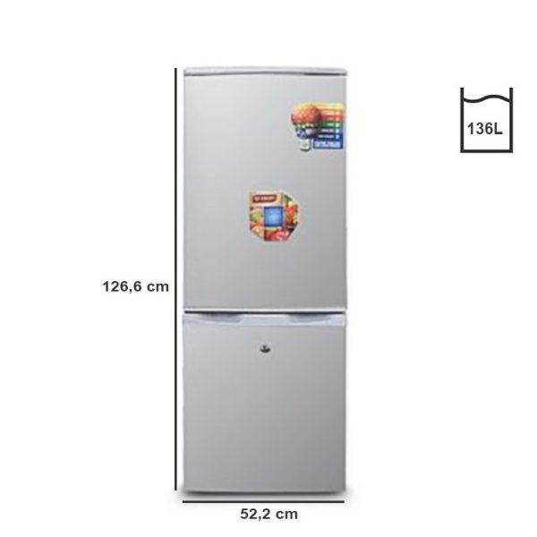 SMART TECHNOLOGY Réfrigérateur Combiné - STCB-185H  - 136 L - Gris - Garantie 06 Mois