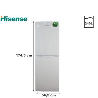 Hisense réfrigérateur Combiné - Rd-34dc4sa - 240 Litres - 4 Tiroirs - Gris - Garantie 06 Mois
