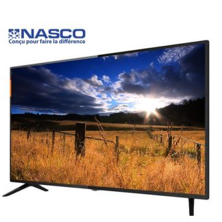 Nasco Slim TV LED 43" HD - Décodeur Intégré - Régulateur de tension - HDMI - USB - VGA - Noir - Garantie 03 Mois