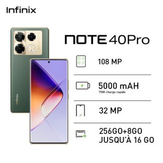 Infinix NOTE 40 Pro - 256Go + 8Go - 108MP - 5000 MAh - Garantie 06 Mois