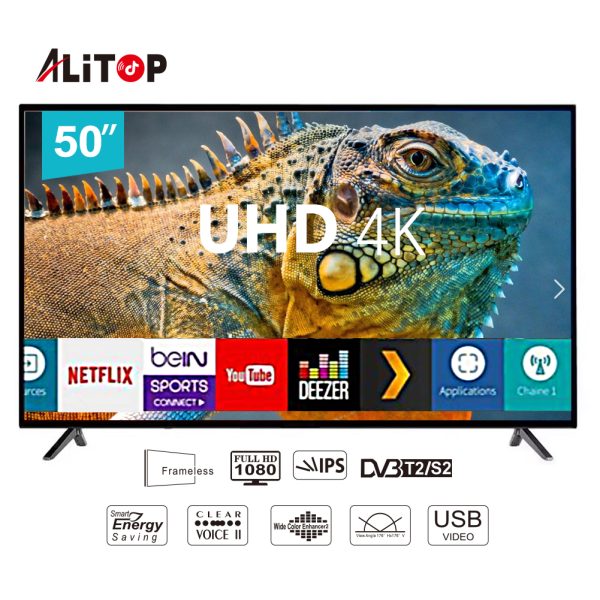 ALITOP Android TV 50 pouces – Bluetooth - Garantie 12 Mois