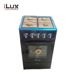 Ilux Cuisinière - Gaz 4 Feux LXG-55B - Noir - Garantie 06 Mois