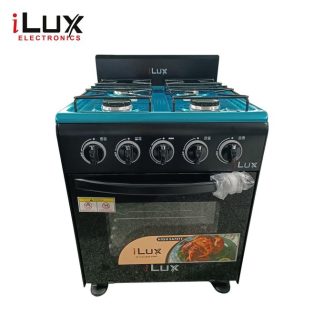 Ilux Cuisinière 4 Feux LXG-15B - Noir - Garantie 06 Mois
