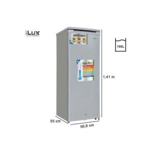 Ilux Congélateur Vertical ILCV198-T6 / 198 L - 6 Tiroirs - Inox - Garantie 06 Mois