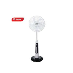 SMART TECHNOLOGY Ventilateur Rechargeable 16" -STV-630 - (1PC/CRT) - Avec Télécommande/ Blanc- Garantie 01 Mois