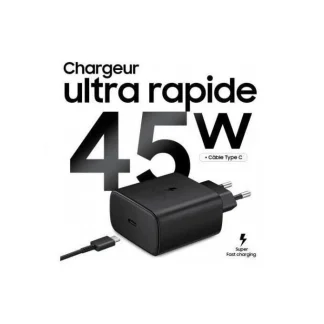 Chargeur Samsung 45W Adapteur -USB Type C -Noir -Charge rapide