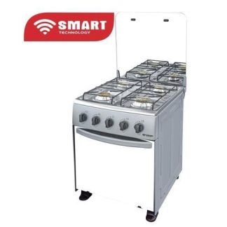 SMART TECHNOLOGY Gazinière 4 Feux Inox avec Mini Four Silver Smart (STC-5050SA)-50 X 50 Cm - 6 Mois De Garantie