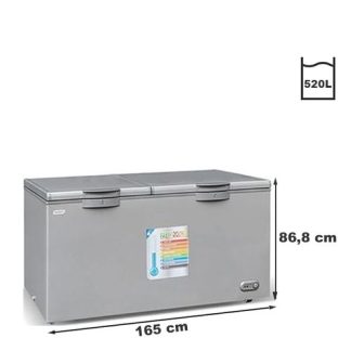 SMART TECHNOLOGY Congélateur Horizontal STCC-640 - 520 L - Gris - Garantie 12 Mois