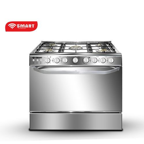 SMART TECHNOLOGY Gazinière 5 Feux Avec Four - STC-9060C - 90 X 60 Cm - Inox - Garantie 6 Mois