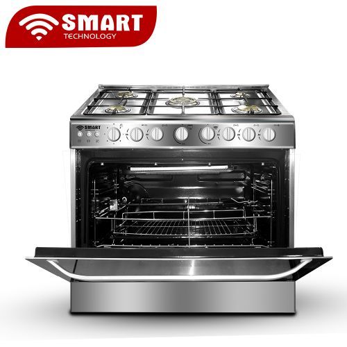 SMART TECHNOLOGY Gazinière 5 Feux Avec Four - STC-9060C - 90 X 60 Cm - Inox - Garantie 6 Mois – Image 2