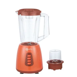 Mixeur ATL-BL2076T 1,5L – 350W, Lames Inox, Broyeur, 2 Vitesses + Pulse, Plastique Résistant – Couleur Orange
