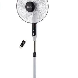 ATL Ventilateur Sur Pied - ATLVENT-16091R - 16" - Telecommande - 05 Helices - 3 Vitesses - 220V - 50 Hz - 45W - Blanc - Noir