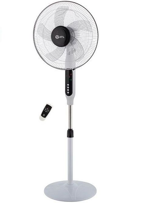 ATL Ventilateur Sur Pied - ATLVENT-16091R - 16" - Telecommande - 05 Helices - 3 Vitesses - 220V - 50 Hz - 45W - Blanc - Noir