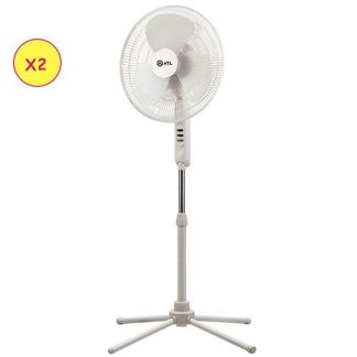 ATL Ventilateur Sur Pied - ATLVENT-16112 - 16" - 03 Helices - 3 Vitesses - 220V - 50 Hz - 45W - Blanc - 02 Pcs - Crt