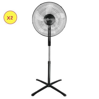 ATL Ventilateur Sur Pied - ATLVENT-16077 - 16" - 05 Helices - 3 Vitesses - 220V - 50 Hz - 45W - Noir - 02 Pcs - Crt