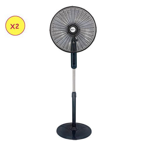 ATL Ventilateur Sur Pied - ATLVENT-16091 - 16" - 05 Helices - 3 Vitesses - 220V - 50 Hz - 45W - Blanc - Bleu - 02 Pcs - Crt