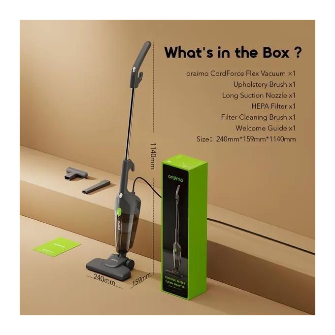 Oraimo CordForce Flex — Aspirateur Filaire 2-en-1 (OSV-252A) – Image 2