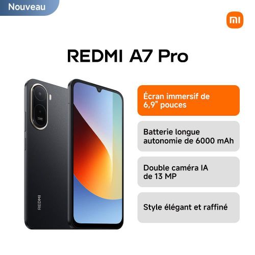 Xiaomi Redmi A7 Pro - 6.9" - 2SIM - 4G - 8/13 Mpx - 4/64 Go - Noir - Garantie 12 Mois